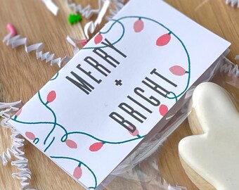 Christmas Cookie Bag Toppers: Merry and Bright Design (Printable Digital Download)