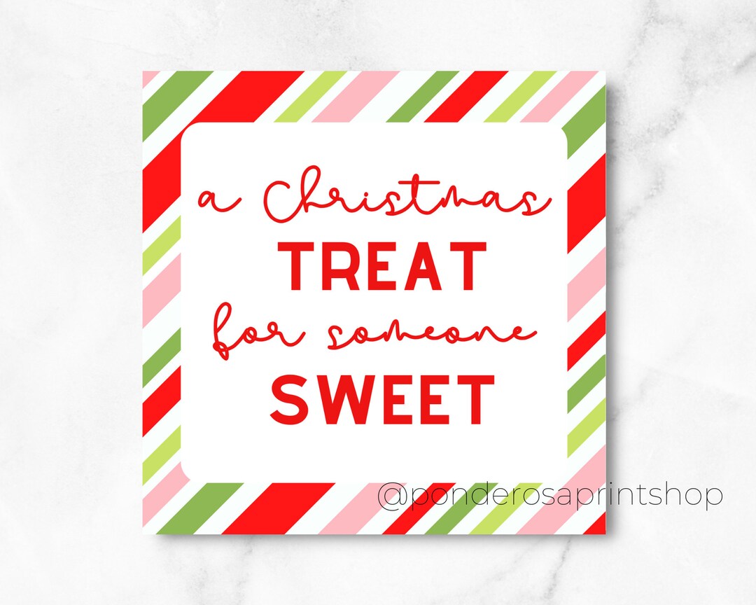 A Christmas Treat for Someone Sweet, Cookie Tag 2.5" X 2.5" Tags ...