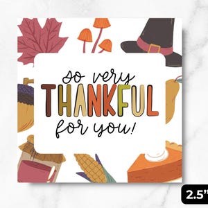 Thanksgiving Cookie Tag: So Very Thankful For You (PDF Printable, 2.5 inches)