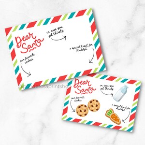 Afdrukbare kerstkaartkoekjes voor de kerstman - afdrukbare koekjeshouder van 5 x 7 inch