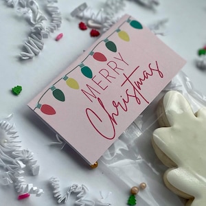 Merry Christmas Bag Toppers 3.5&quot; x 4&quot;, 4&quot; and 5&quot; Bag Toppers, Printable Instant Download Christmas Bag Topper