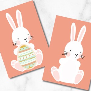 Osterhase mit Osterei-Plätzchenkarte, 5x7 Zoll, bedruckbarer Keksanhänger, digital, Osterhase ausgeschnitten, passend für 2-Zoll-breite Keks