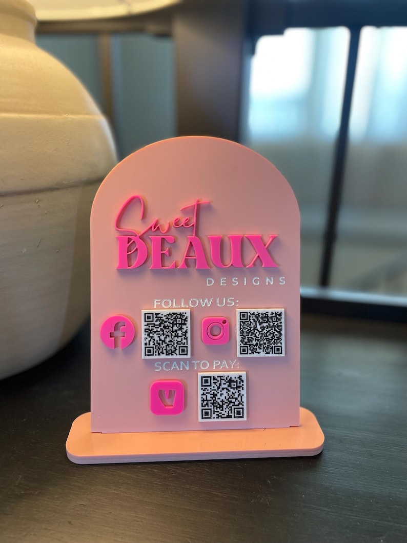 Acrylic Custom Business Sign, Business Logo Sign, Custom Acrylic QR ...