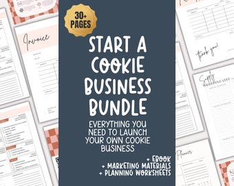 Cookie Business Planner Bundle. Start a Cookie Business Home Bakery Canva Templates & Ebook (Digital Download)