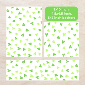 Etiqueta para suporte de biscoitos do Dia de São Patrício para impressão, suporte de coração verde, 3"x10", 4,5"x4,5" e 5"x7" Digital, cartão de biscoitos para download instantâneo