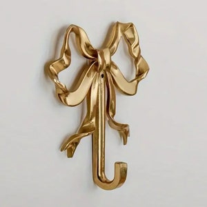 Solid Brass Bow Wall Hook: Nursery Decor, Coat & Key Hanger