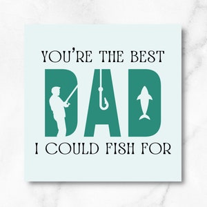Fishing Father&#39;s Day Cookie Tag: Printable 2.5&quot; Square (Digital Card)