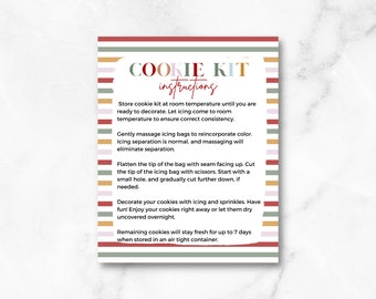 Christmas DIY Cookie Kit Instructions Card-Printable 4.3" by 5.3" DIY Cookie Card, Special Delivery, Christmas Cookie Preorder Packaging