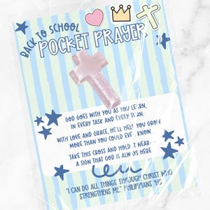 Cadeaux de rentrée pour les étudiants | Cadeau de rentrée scolaire pour une école chrétienne | Prière de poche avec carte | Cadeau de classe, cadeau pour chrétien
