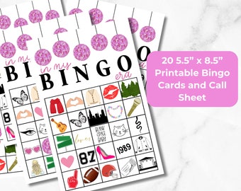 Karty urodzinowe do bingo: Gra towarzyska „W mojej erze bingo” (plik PDF do druku)