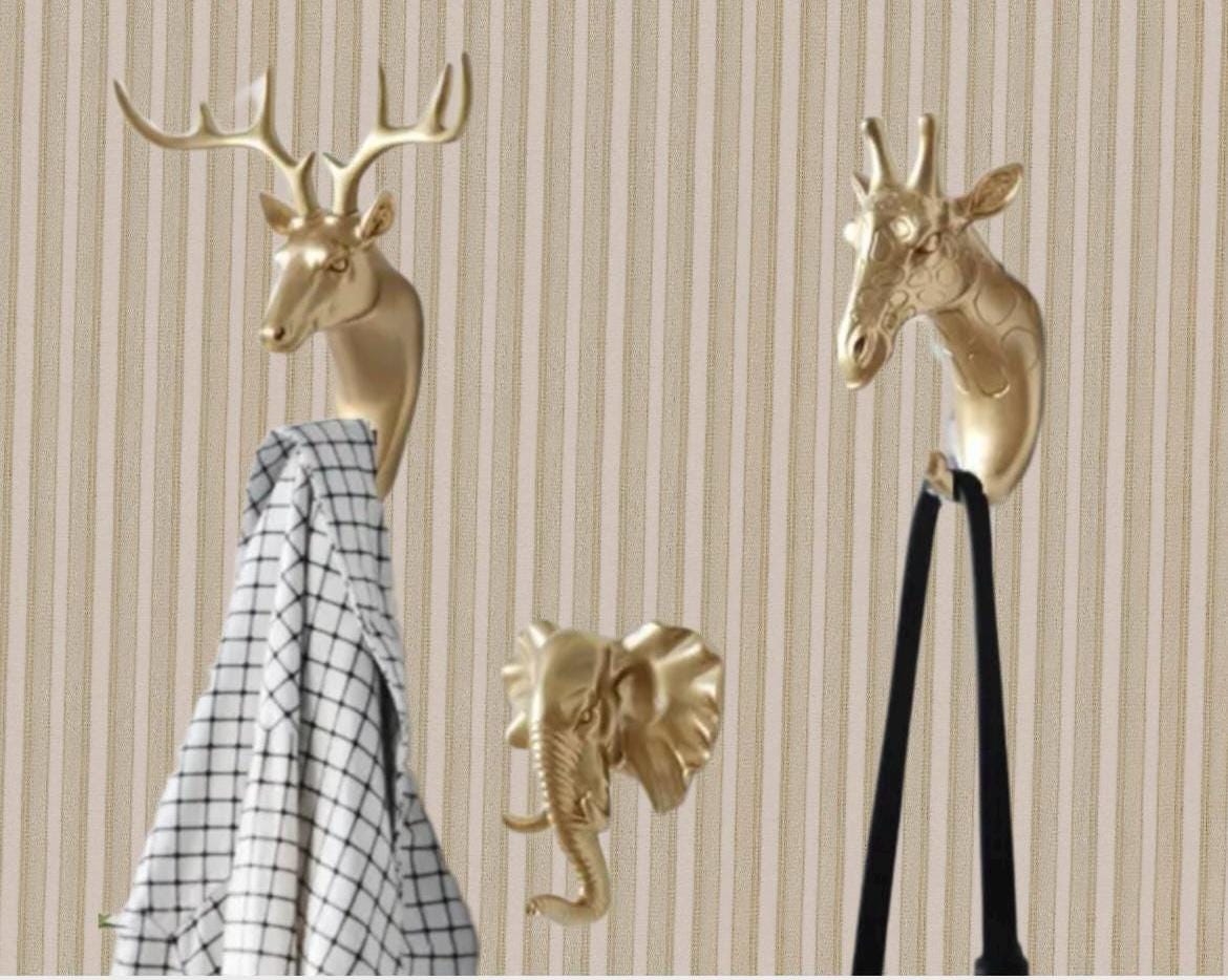 Gold Animal Wall Hooks: Safari Nursery Decor