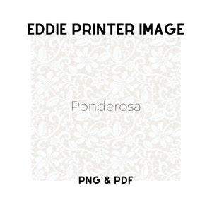 May include: A white lace pattern with a beige background. The text "Ponderosa" is in the center of the image. The text "PNG & PDF" is at the bottom of the image.