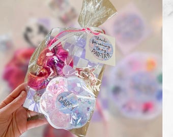Personalized Bracelet Kit Party Favors: Disco Ball, Scrunchie & Sticker