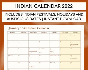 Indian Calendar | Etsy