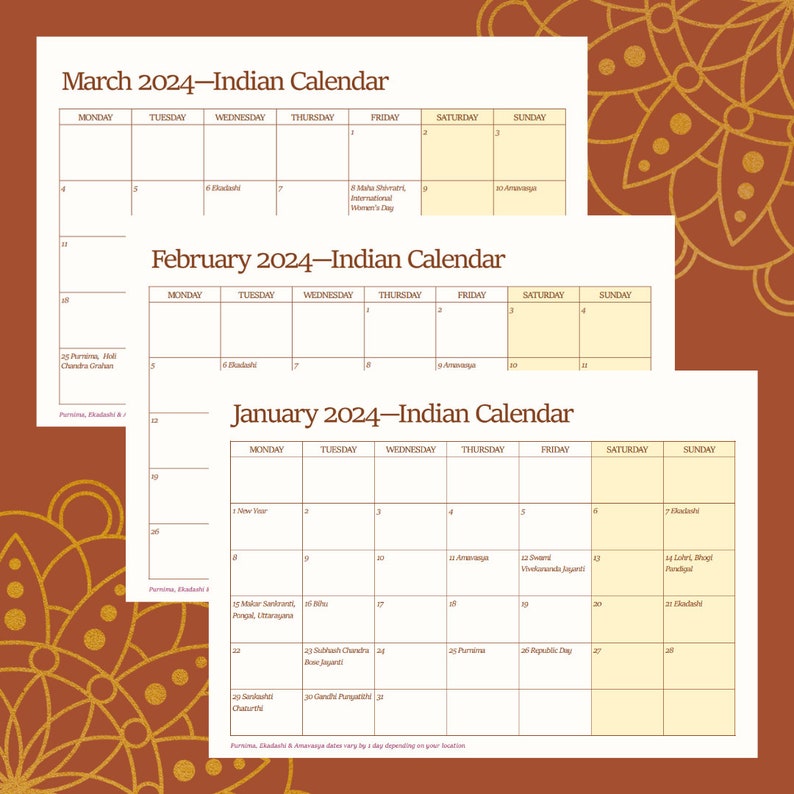 Indian Calendar 2024 Indian Festivals Almanac Calmanac English Calendar