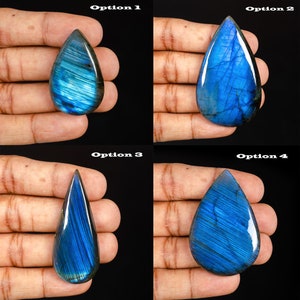 Cabochões em formato de pêra labradorita azul natural, pedras preciosas de ótima qualidade com parte traseira plana para fazer joias. Muitos tamanhos disponíveis