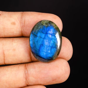 Top Quality AAA+ Natural Blue Firey Labradorite Oval Shape Cabochon Flat Back Smooth Gemstone for Jewelry Making. Many Sizes Available