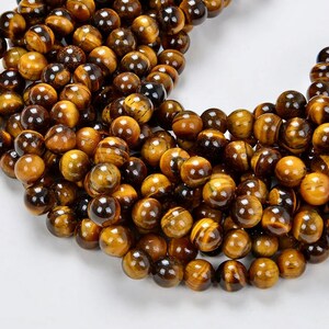 High-Quality Tiger Eye Gemstone Round Faceted Beads 13 Inch Strand. Loose Gemstone Beads for Jewelry Bracelet Gift, Different Sizes Avail.