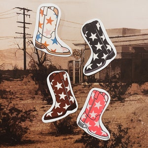 Star Print Cowboy Boot Stickers | Western Party Favors