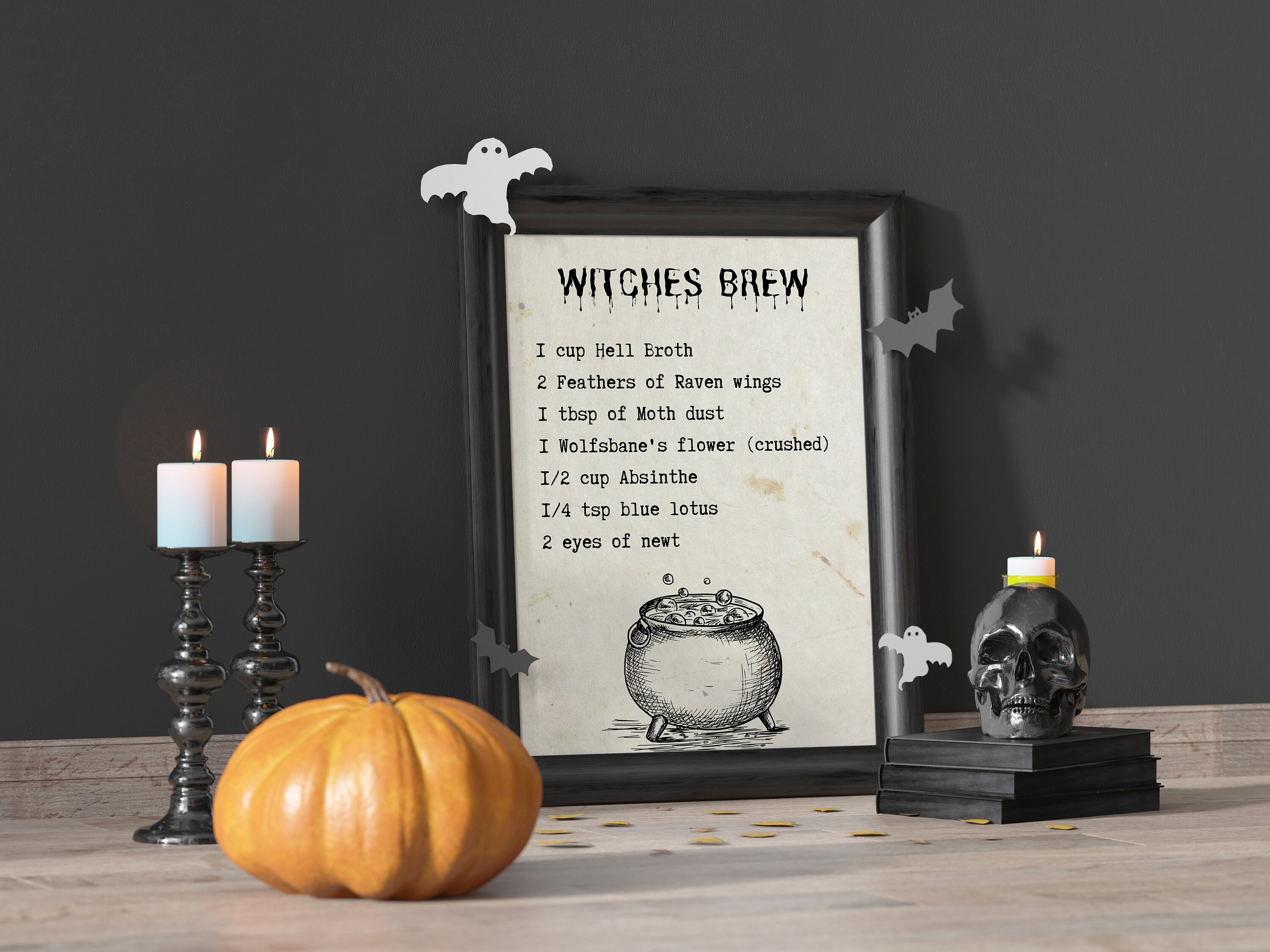 Halloween Art Printables Bundle Set of 6 Printable Wall Art Etsy