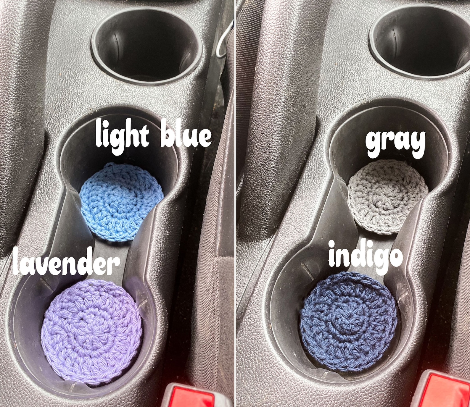 Crochet Car Coasters Set of 2 Custom Car Cup Holder Coasters Etsy