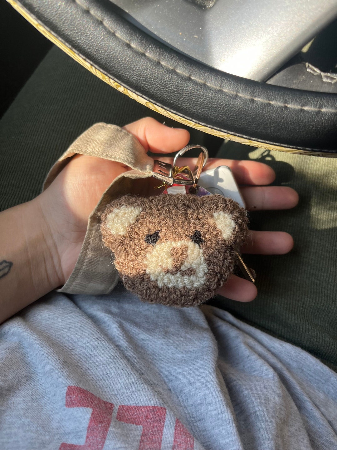 Punch Needle Keychain Chunky Tufted Keychains Cute Rug Etsy