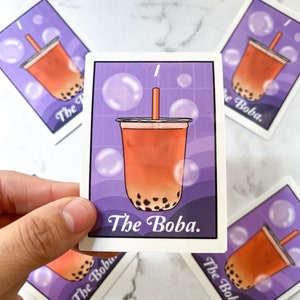 The Boba Tarot Card | Milk Tea Sticker | Funny Tarot Card | Cute Milk Tea Lover Sticker Gift