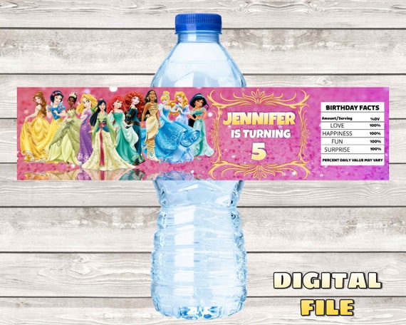 Kids Birthday Water Bottle Label Kids Birthday Signs Kids | Etsy