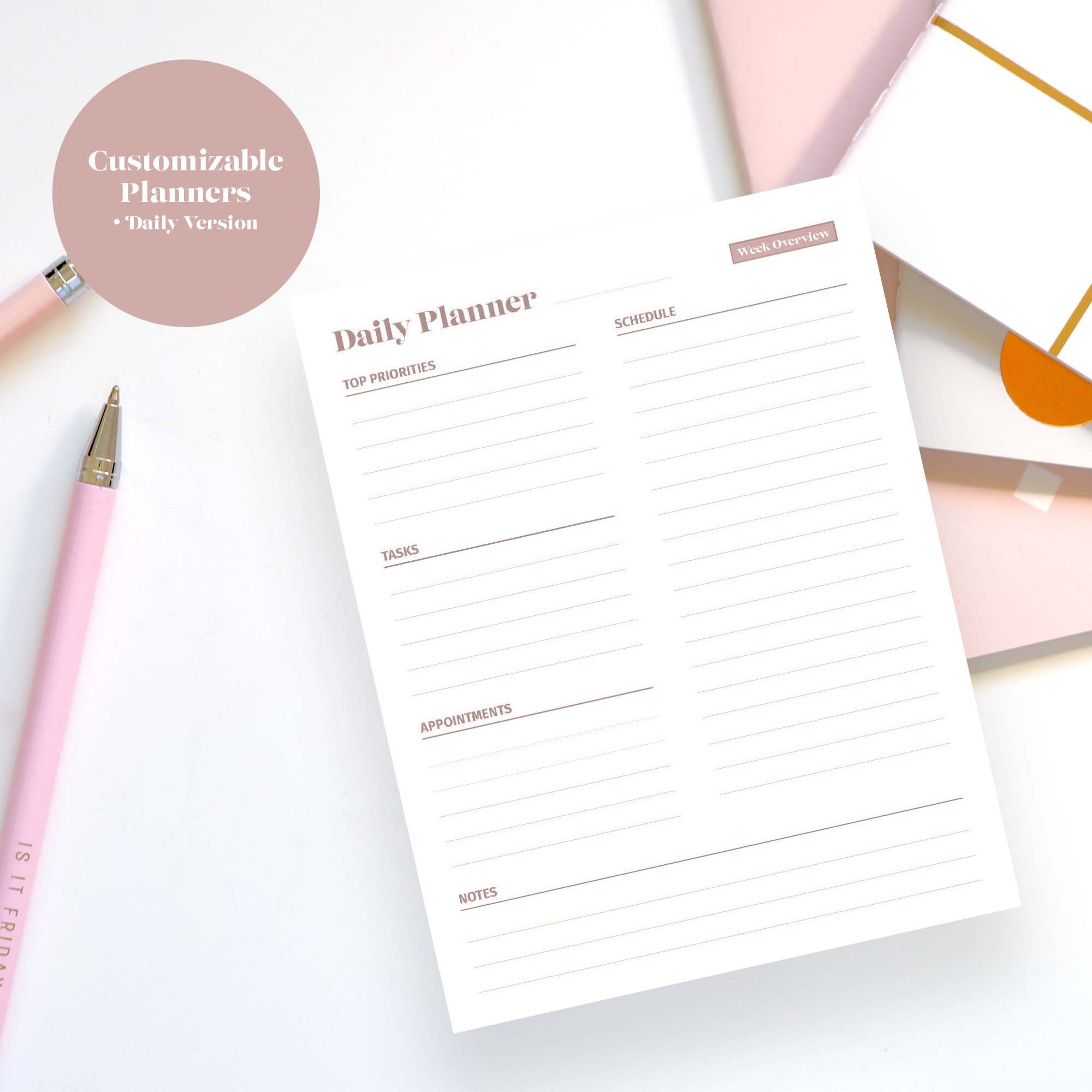 Daily/monthly Planner, Editable, Printable - Etsy