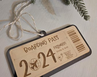 gepersonaliseerd reisornament, kerstherinnering naar het buitenland, ornament Italië, ornament instapkaart, paspoortornament, herinneringsornament koppel