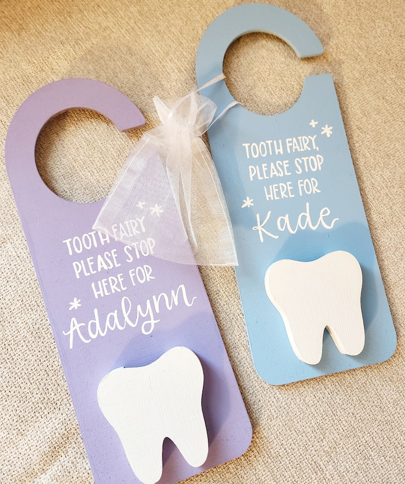Personalized Tooth Fairy Pick up Door Hanger, Tooth Fairy Pillow, Tooth ...