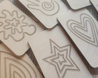 Wooden Finger Tracing Calm Down Cards, Calm down corner tracing tools, regulating feelings self -soothing cards, toddler calm down tools