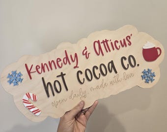 winter pretend play sign, hot cocoa bar sign, kids hot chocolate stand sign, pretend play winter kitchen, gingerbread cookie sign, playroom