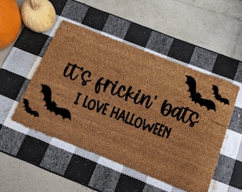 Det är jävla fladdermöss jag älskar halloween dörrmatta, äcklig dörrmatta, rolig halloween dörrmatta, Halloween dörrmatta, det är jävla fladdermöss dörrmatta