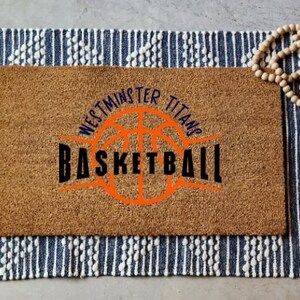 basketball doormat, basketball team personalized doormat, welcome mat, basketball coach gift, basketball dad fathers day gift