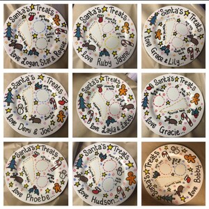Handpainted personalised Christmas Eve plates