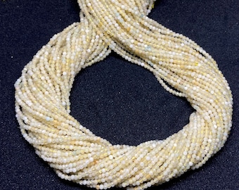 Natural Yellow Opal Micro Faceted Gemstone Beads: 13" Strand