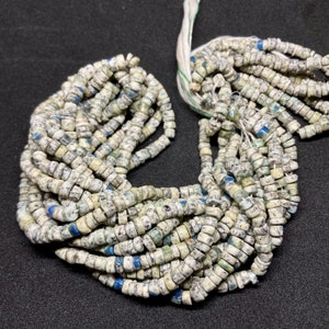 AAA+ Natural K2 Jasper Gemstone Beads, Smooth Round Heishi Tyre 5-6 mm Top Quality Loose Beads, Spacer Beads For Necklace & Jewelry Making