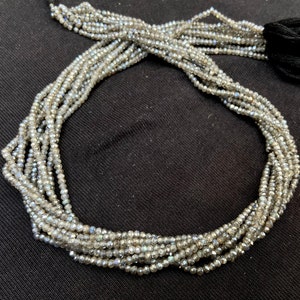 Natural Labradorite Coted Micro Faceted Round Beads, 2-2.5 MM 13 Inch Natural Labradorite Beads Faceted Gemstone Jewellery Making Craft