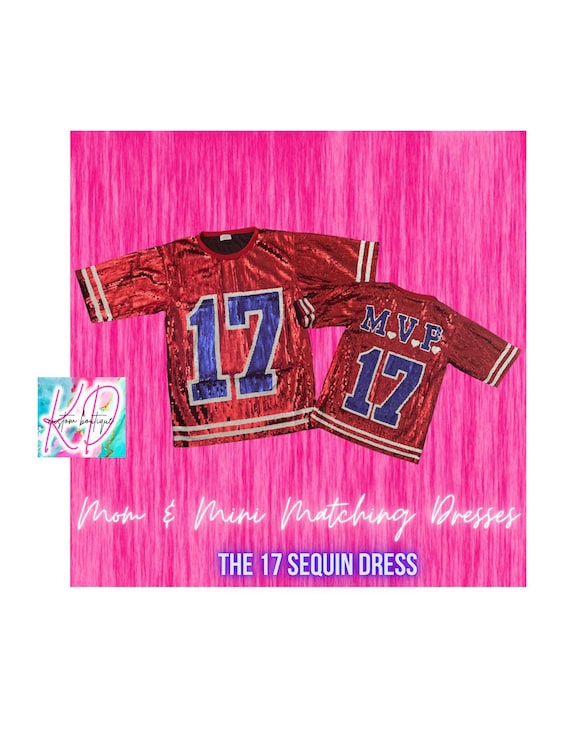 blue sequin football dress Sequin Game Day Tunic Dress S main image 1