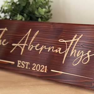 Personalisiertes Namensschild aus Holz, Benutzerdefiniertes Namensschild aus Holz, Hochzeitsgeschenk, Weihnachtsgeschenk, Benutzerdefiniertes Holznamenschild, Holzdekor