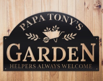 Garden Sign, Custom Garden Sign, Garden Name Sign, Gift for Her, Christmas Gift, Garden Metal Sign, Custom Metal Sign, Retirement Gift