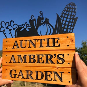Personalized Garden Sign, Custom Garden Sign, Housewarming Gift, Metal Sign, Wood Sign, Christmas Gift, Custom Garden Decor