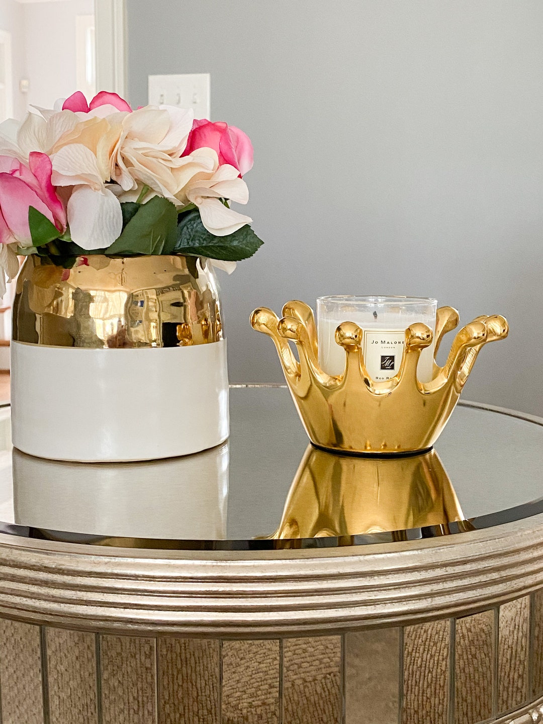 Gold Crown Candle Holder Etsy