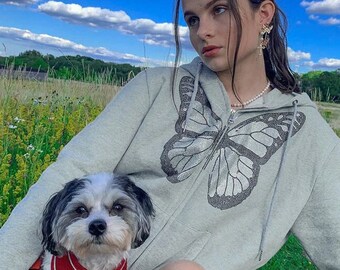 Butterfly Zip up Hoodie - Etsy