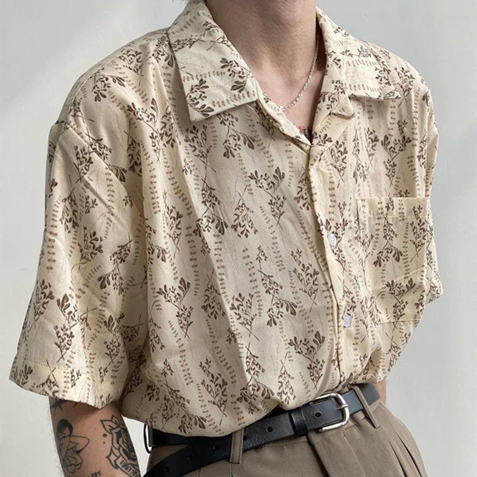 Unisex Button up Shirt Cotton Blouse Streetwear for Summer - Etsy