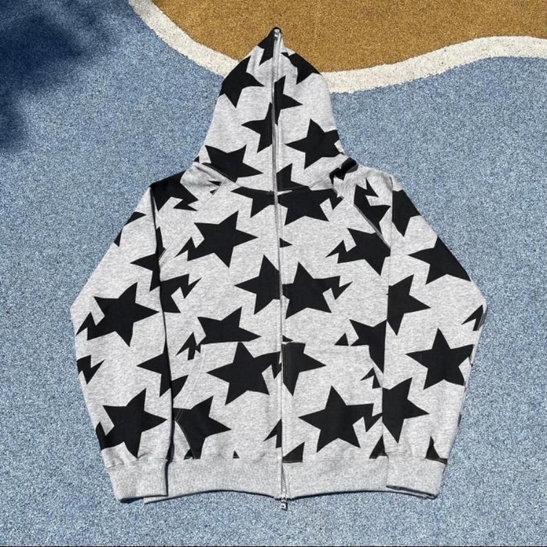 Buy Y2k Hip Hop Streetwear Star Print Hoodies Y2k Clothing Full Online