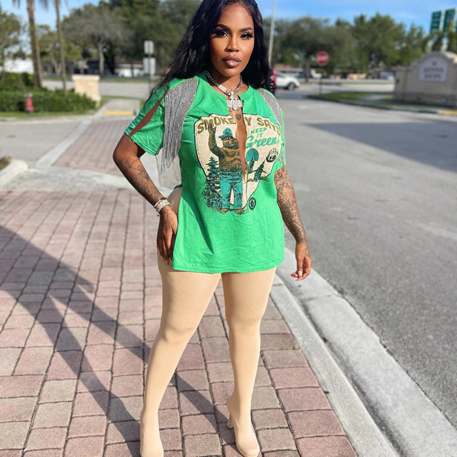 Y2k Deep Vneck Graphic Tee Y2k Clothing Streetwear Women Etsy