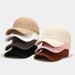 Lamb Wool Hat,  Plush Baseball Caps, Korean Fashion, Trendy Hats, Trendy Caps 