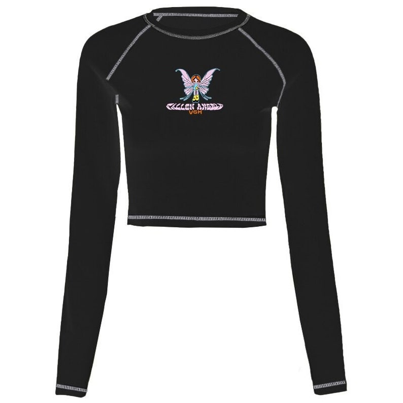Y2k Butterfly Printed Crop Top Y2k Clothing E-girl Clothing - Etsy